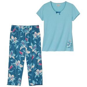 Atlas for Women Womens/Ladies Lily Cotton Pajama Set / Blue